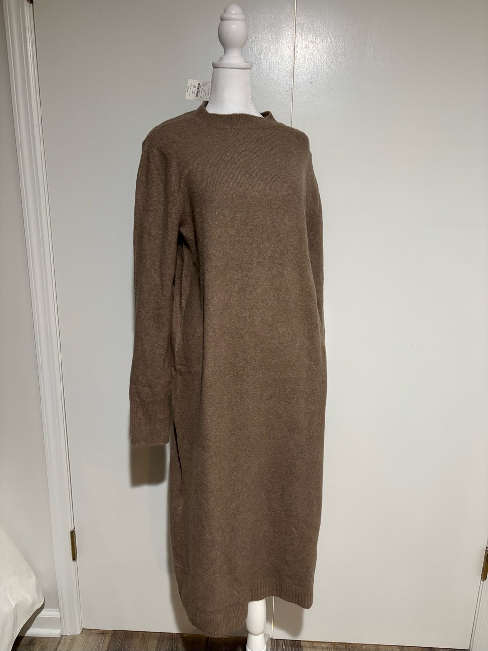J Crew Brown Long Sleeve Knit Dress
